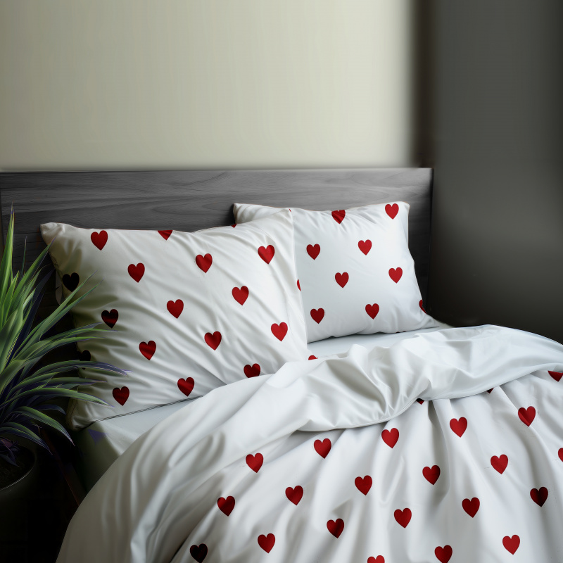 Ervi Bavlněné povlečení oboustranné - Srdíčkový sen/bílé