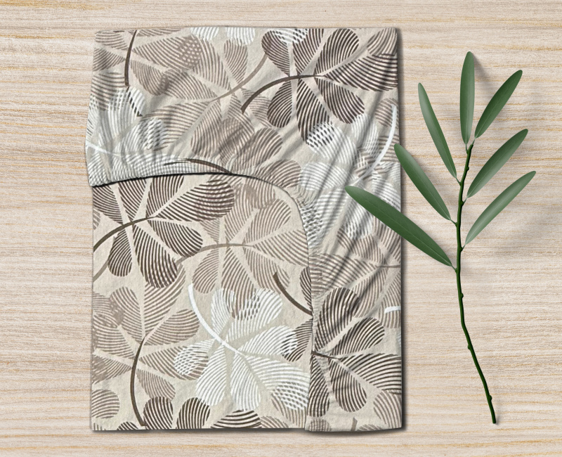 Ervi Bavlněné napínací prostěradlo - Listová poezie