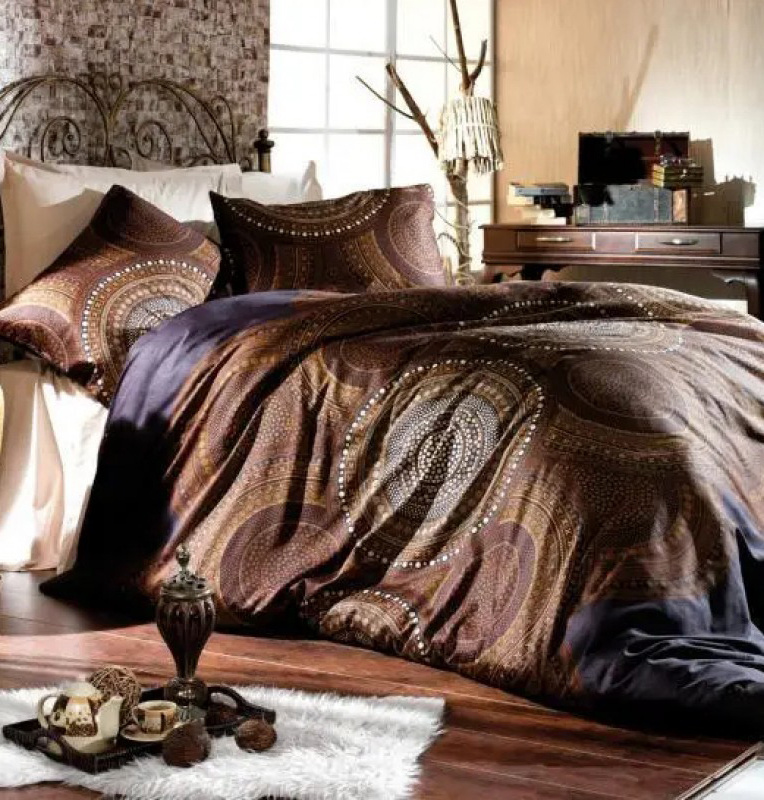 #Ervi bavlněné povlečení oboustranné - designový vzor/modré 160x220 cm +70x90 cm