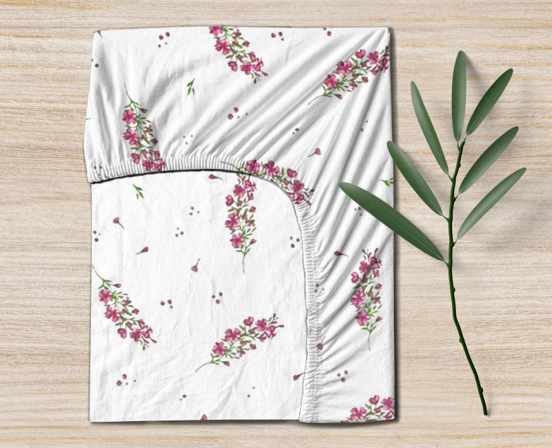 Ervi Bavlněné napínací prostěradlo - Růžový květ jara