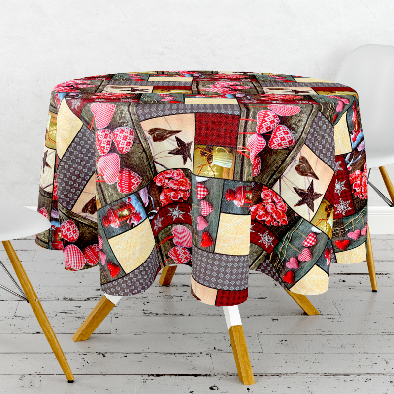 Ubrus PVC kulatý DC-555 – Vánoční vzpomínky (různé velikosti)