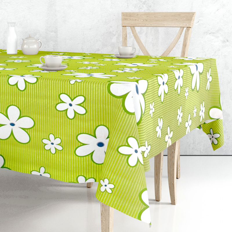 Ubrus PVC DC-900B – Kopretinový tanec na zeleném (různé velikosti)