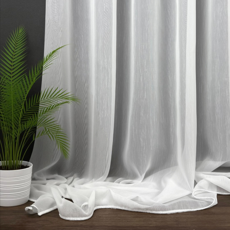 Ervi strukturovaná voálová záclona s olůvkem bílá - 7304 Harmonie, metraž