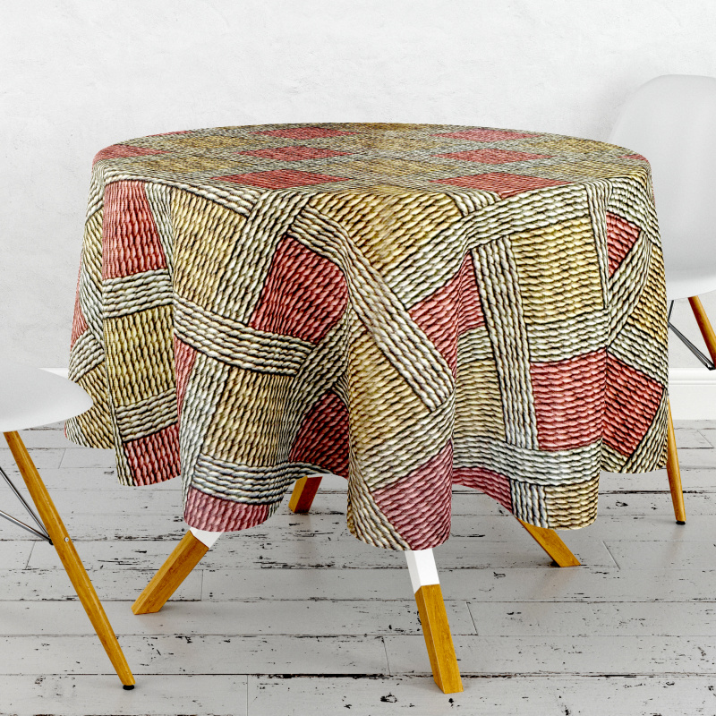 Ubrus PVC kulatý DC-410E – Kouzlo provázků (různé velikosti)