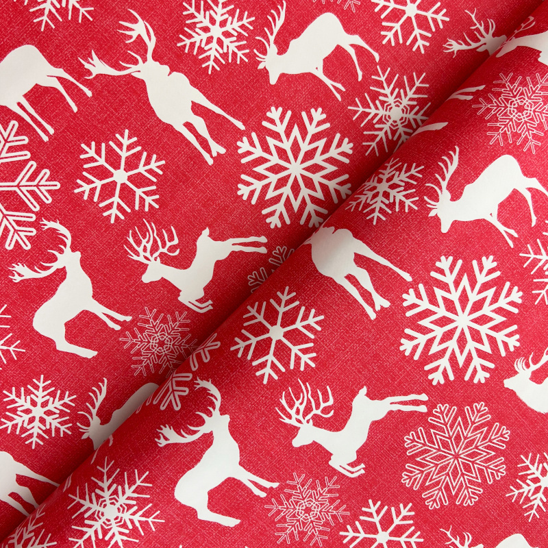 Ubrus PVC kulatý DC-2125 – Vánoční Jelenia (různé velikosti)