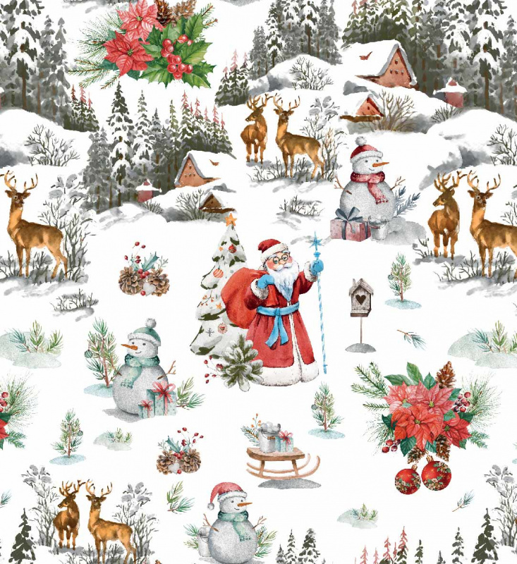 Ubrus PVC kulatý FL-1698 – Vánoční atmosféra (různé velikosti)