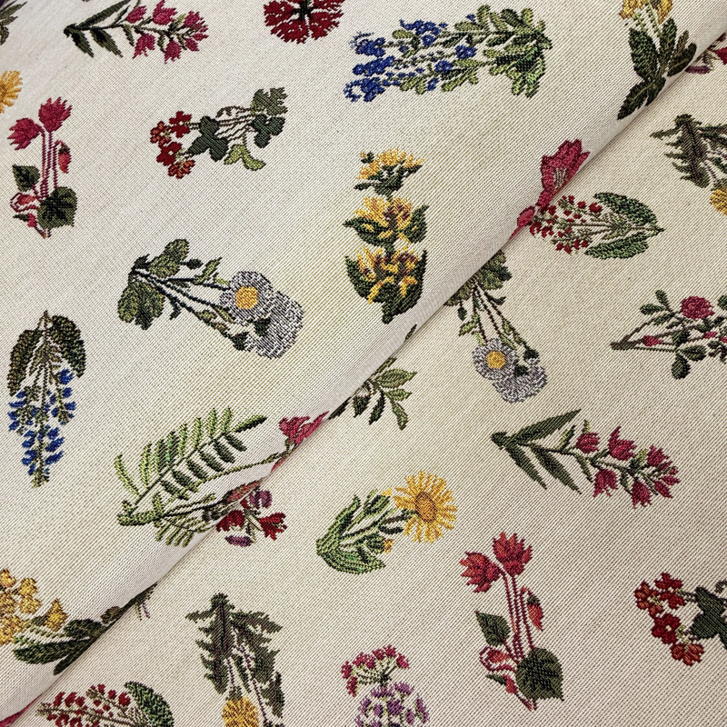 280cm šířka Dekorační/potahová Gobelínová látka - Bylinková louka