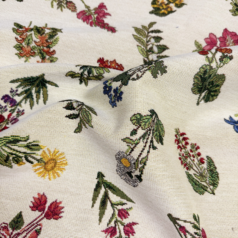 280cm šířka Dekorační/potahová Gobelínová látka - Bylinková louka