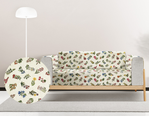 Ervi Gobelínový  přehoz na sedačku/postel - Bylinková louka