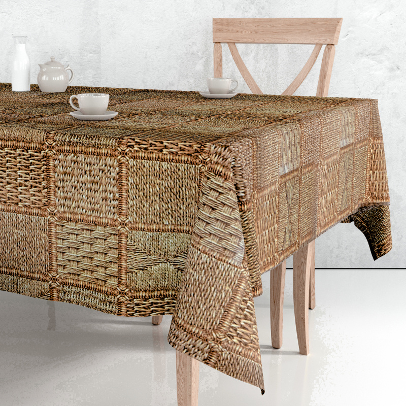 Ubrus PVC DE-63A – Ratanová harmonie (různé velikosti)