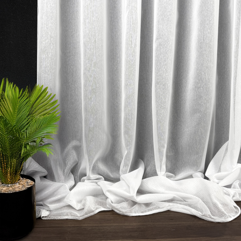 Ervi strukturovaná voálová záclona s olůvkem bílá - 3188 Milky way, metraž