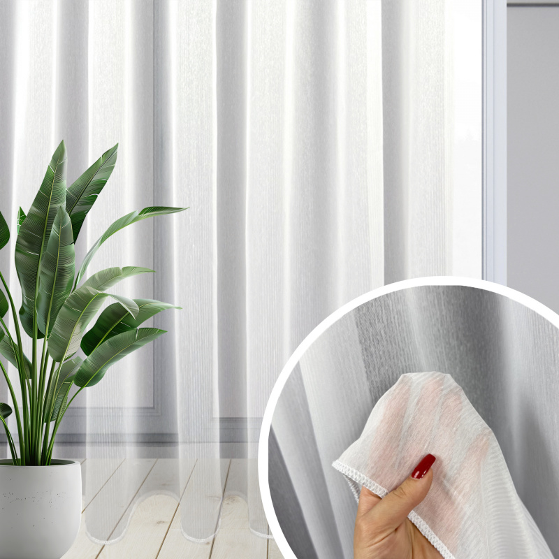 Ervi strukturovaná voálová záclona s olůvkem bílá - 3188 Milky way, metraž