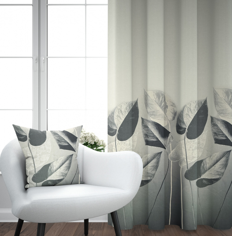 Ervi Blackout zatemňovací závěs Super print - Elegantní listí č.29