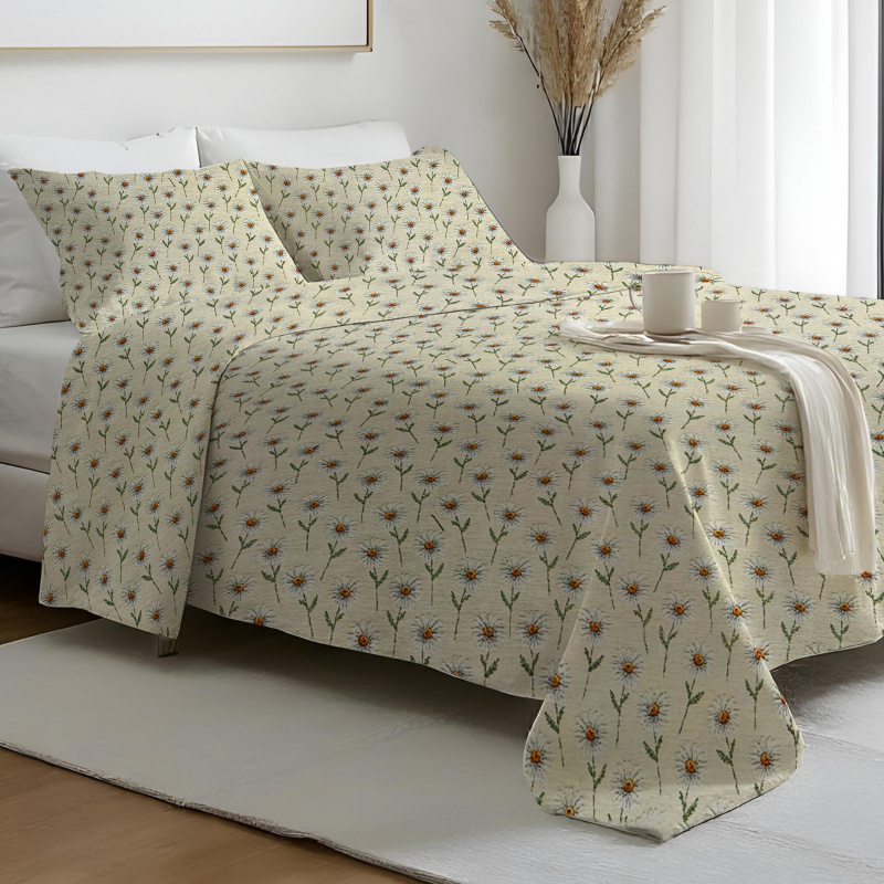 Ervi Gobelínový přehoz na postel jednolůžko/dvoulůžko - Romantické kopretiny