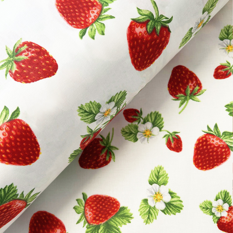 Ervi Bavlněná látka/plátno š.240cm Jahody - 24645-1 metráž